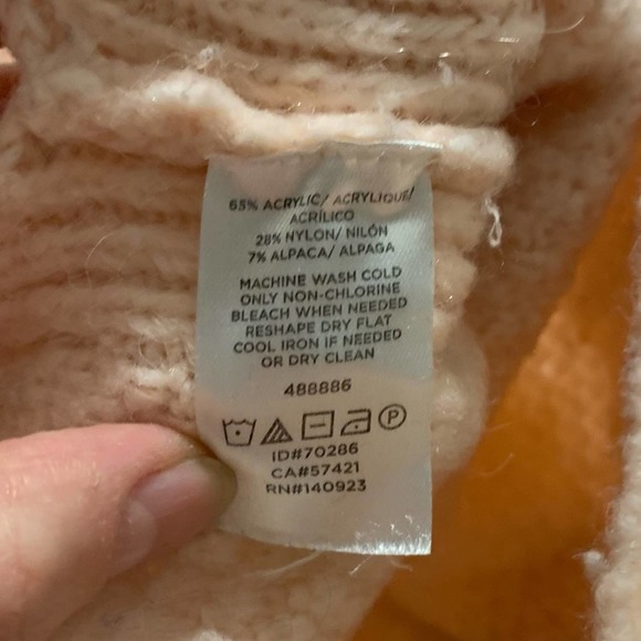 LOU & GREY Knit Mock Neck Alpaca Sweater in Peach Pink - Picture 6 of 6